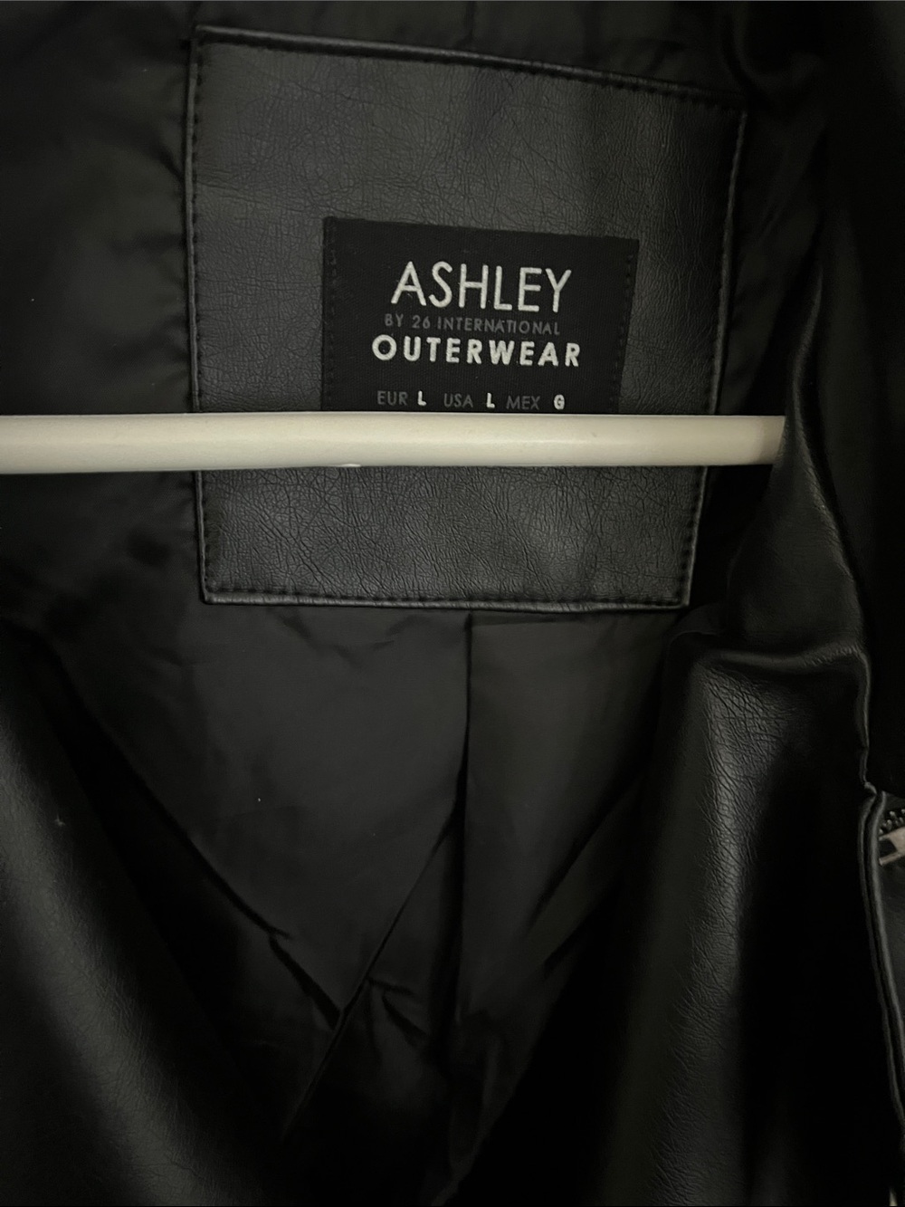 Ashley Black Faux Leather Moto Jacket with Silver Hardware - Picture 2 of 3